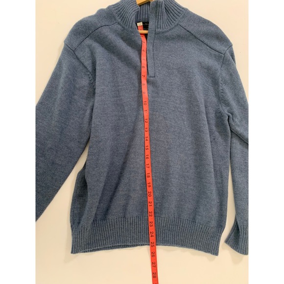 Northern Isles Premium Mens Blue Wool Blend Quarter Zip Sweater L/G - Picture 5 of 9
